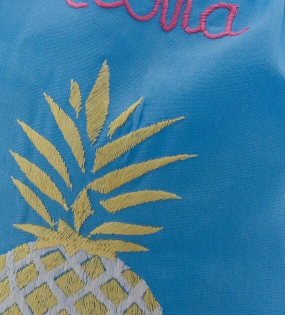 「Aloha」パイナップル刺繍入りトラベル巾着 - Image 3